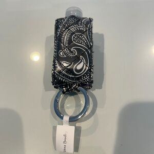 Clean NWT Vera Bradley Sanitizer Key Chain Black Paisley